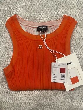 Chanel 26M coco beach orange tank top